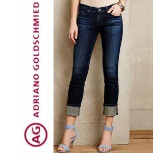 AG Adriano Goldschmied low rise Stevie slim, straight cuff jeans Size 27